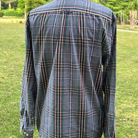 M Izod Men’s Plaid Primary Color Button Down Shirt with minor flaw - Picture 6 of 14